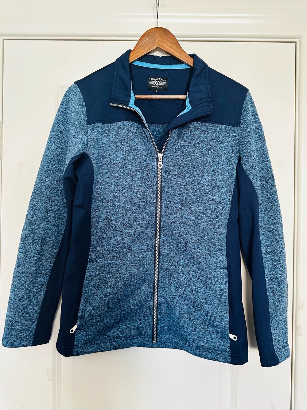 Straight Down Blue Full Zip Performance Golf Hoodie Jacket Women Medium